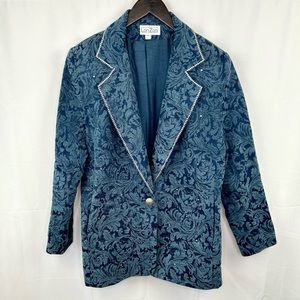 Vintage bedazzled tapestry blazer